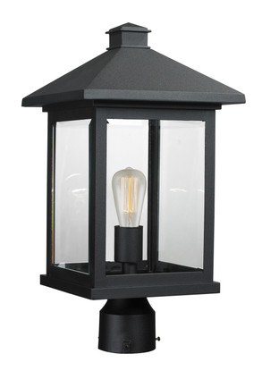 Z-Lite - 531PHBR-BK - One Light Outdoor Post Mount Fixture - Portland - Black