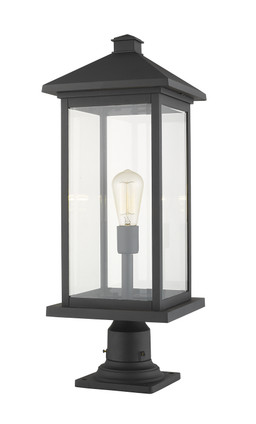 Portland One Light Outdoor Pier Mounted Fixture (531PHBXLR-533PM-BK)