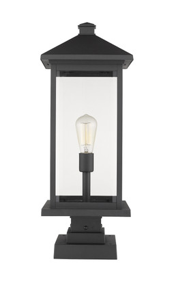 Z-Lite - 531PHBXLS-SQPM-BK - One Light Outdoor Pier Mounted Fixture - Portland - Black