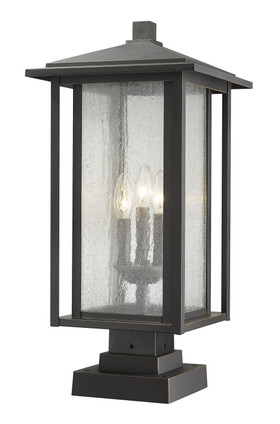 Z-Lite - 554PHXLS-SQPM-ORB - Three Light Outdoor Pier Mounted Fixture - Aspen - Oil Rubbed Bronze