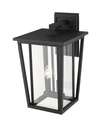 Seoul Two Light Outdoor Wall Sconce (571B-BK)