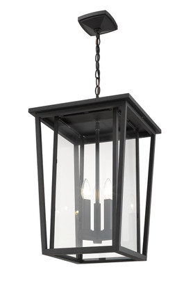Seoul Three Light Outdoor Chain Mount Ceiling Fixture (571CHXL-BK)
