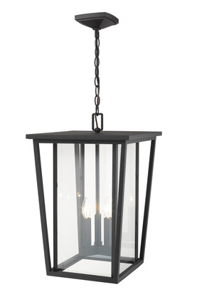 Seoul Three Light Outdoor Chain Mount Ceiling Fixture (571CHXL-BK)