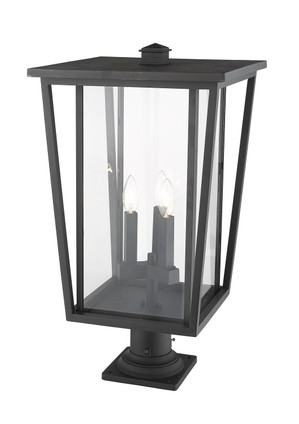 Seoul Three Light Outdoor Pier Mounted Fixture (571PHXLR-533PM-BK)