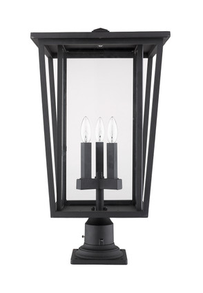 Seoul Three Light Outdoor Pier Mounted Fixture (571PHXLR-533PM-BK)