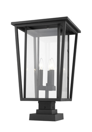 Z-Lite - 571PHXLS-SQPM-BK - Three Light Outdoor Pier Mounted Fixture - Seoul - Black