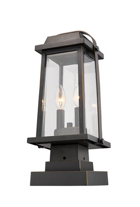 Millworks Two Light Outdoor Pier Mounted Fixture (574PHMS-SQPM-ORB)