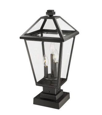Talbot Three Light Outdoor Pier Mounted Fixture (579PHBS-SQPM-BK)