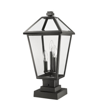 Talbot Three Light Outdoor Pier Mounted Fixture (579PHBS-SQPM-BK)