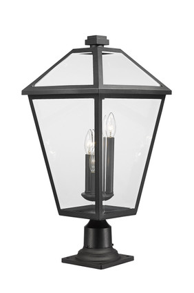 Talbot Three Light Outdoor Pier Mounted Fixture (579PHXLR-533PM-BK)