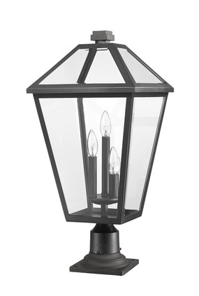 Talbot Three Light Outdoor Pier Mounted Fixture (579PHXLR-533PM-BK)