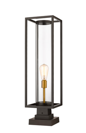 Z-Lite - 584PHBS-SQPM-DBZ - One Light Outdoor Pier Mounted Fixture - Dunbroch - Deep Bronze + Outdoor Brass