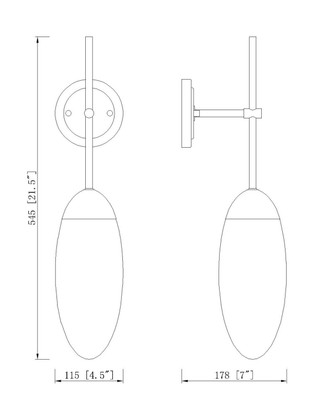 Arden One Light Wall Sconce (651S-MB)