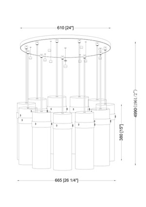 Fontaine 11 Light Chandelier (7002P5-11R-RB)