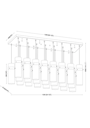 Fontaine 23 Light Linear Chandelier (7002P5-23L-BN)