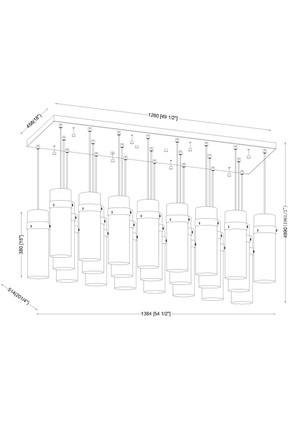 Fontaine 23 Light Linear Chandelier (7002P5-23L-MB)