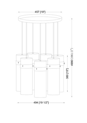 Fontaine Seven Light Chandelier (7002P5-7R-MB)