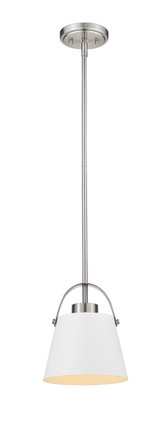 Z-Lite - 726MP-MW+BN - One Light Pendant - Z-Studio - Matte White + Brushed Nickel