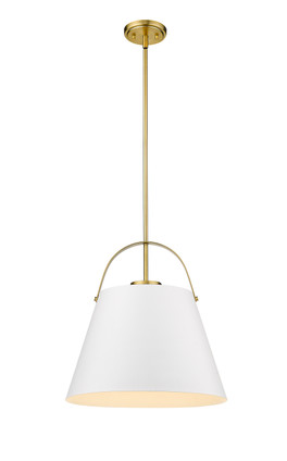 Z-Lite - 726P18-MW+HBR - One Light Pendant - Z-Studio - Matte White + Heritage Brass