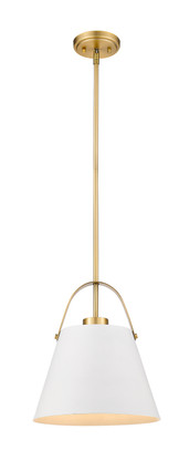 Z-Lite - 726P-MW+HBR - One Light Pendant - Z-Studio - Matte White + Heritage Brass