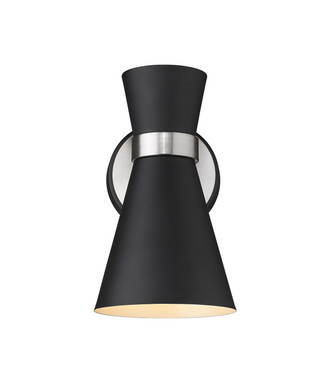 Z-Lite - 728-1S-MB-BN - One Light Wall Sconce - Soriano - Matte Black + Brushed Nickel