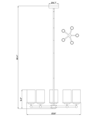 Thayer Five Light Chandelier (742-5MB)