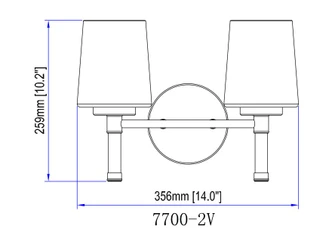 Henri Two Light Vanity (7700-2V-MGLD)