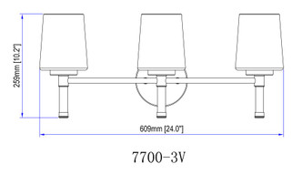 Henri Three Light Vanity (7700-3V-CH)