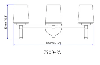 Henri Three Light Vanity (7700-3V-CH)