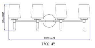 Henri Four Light Vanity (7700-4V-BN)