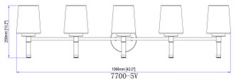 Henri Five Light Vanity (7700-5V-MGLD)