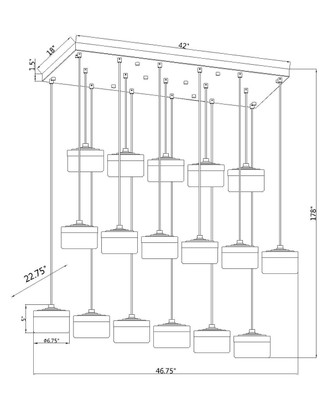 Renaud LED Linear Chandelier (827P6-17L-MGLD-LED)