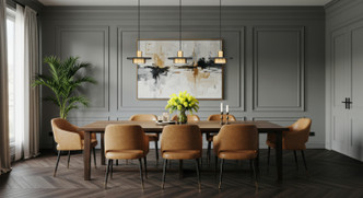Ludo LED Linear Chandelier (829P12-3L-MB-MGLD-LE)