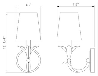 Aslin One Light Wall Sconce (830-1S-TXWH)