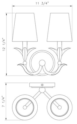 Aslin Two Light Wall Sconce (830-2S-GLF)