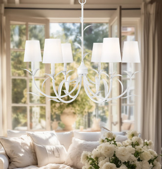 Aslin Six Light Chandelier (830-31TXWH)