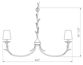 Aslin Eight Light Chandelier (830-42TXWH)