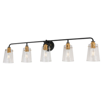 Forte - 5118-05-62 - Five Light Bath Bar - Ronna - Black and Soft Gold