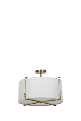 Gabby - SCH-170565 - Two Light Semi-Flush Mount - Theresa - Matte Bronze/Feather White Linen/White Acrylic