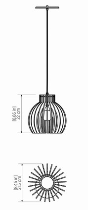 Stecche di Legno One Light Pendant (1237.12)