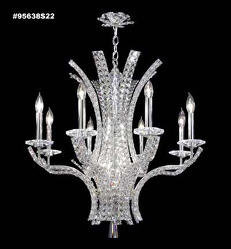 James R. Moder - 95638S22 - Eight Light Chandelier - Eclipse Fashion - Silver