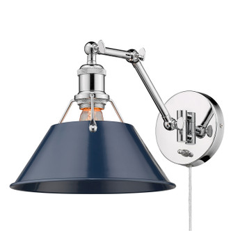 Golden - 3306-A1W CH-NVY - One Light Wall Sconce - Orwell - Chrome