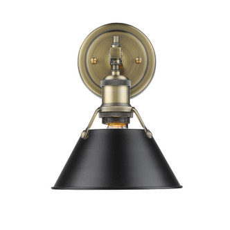 Golden - 3306-BA1 AB-BLK - One Light Bath Vanity - Orwell - Aged Brass