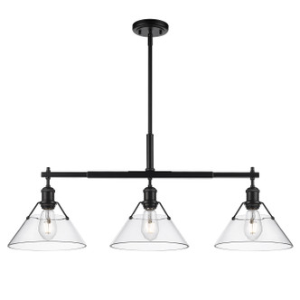 Orwell Three Light Linear Pendant (3306-LP BLK-CLR)