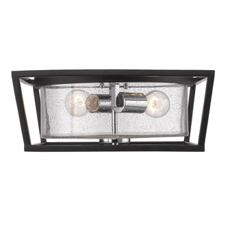 Golden - 4309-FM BLK-SD - Two Light Flush Mount - Mercer - Matte Black