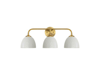 Golden - 6950-BA3 MBS-WHT - Three Light Vanity - Shepard - Modern Brass Golden - 6950-BA3 MBS-WHT - Three Light Vanity - Shepard - Modern Brass