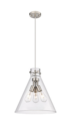 Innovations - 410-3PL-SN-G411-14CL - Three Light Pendant - Downtown Urban - Satin Nickel