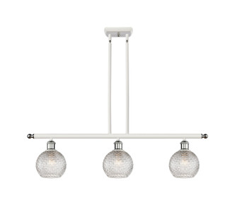 Innovations - 516-3I-WPC-G122C-6CL - Three Light Island Pendant - Ballston - White Polished Chrome