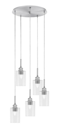 Toltec Lighting - 1175-BN-300 - Five Light Cluster Pendalier - Edge - Brushed Nickel