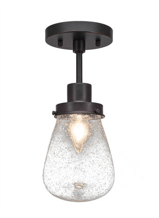 Toltec Lighting - 1237-DG-471 - One Light Semi-Flush Mount - Meridian - Dark Granite